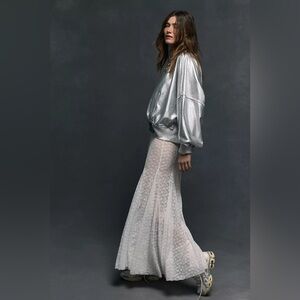 Free People “intimately “ Elegant White Lace Maxi Skirt